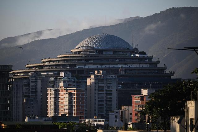 (FILES) This view shows El Helicoide -a facility and prison owned by the Venezuelan government and used for both regular and political prisoners of the Bolivarian National Intelligence Service (SEBIN)- in Caracas on January 8, 2026. El Helicoide detention centre, a symbol of torture in Venezuela, was left virtually empty on June 4, 2026 after the prisoners held there were transferred to various prisons across the country. (Photo by Federico PARRA / AFP)