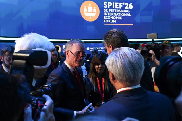 Rodney Mims Cook Jr, chairman of the US Commission of Fine Arts, attends the plenary session of the St. Petersburg International Economic Forum (SPIEF) in Saint Petersburg on June 5, 2026. (Photo by Olga MALTSEVA / AFP)