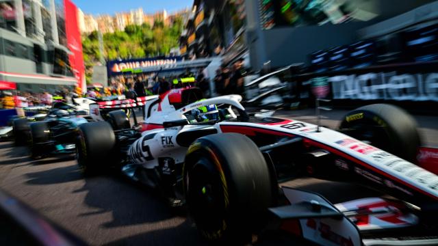 Haas F1 Team's British driver Oliver Bearman takes part in the second practice session at the Monaco street circuit in Monaco, ahead of the Monaco Formula 1 Grand Prix, on June 5, 2026. (Photo by Andrej ISAKOVIC / AFP)