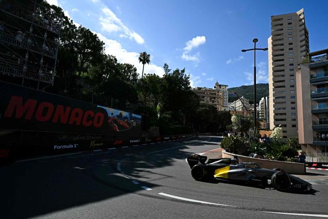 Audi's German driver Nico Hulkenberg takes part in the second practice session at the Monaco street circuit in Monaco, ahead of the Monaco Formula 1 Grand Prix, on June 5, 2026. (Photo by Gabriel BOUYS / AFP)