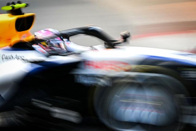 Red Bull Racing's New Zealander reserve driver Liam Lawson takes part in the second practice session at the Monaco street circuit in Monaco, ahead of the Monaco Formula 1 Grand Prix, on June 5, 2026. (Photo by Gabriel BOUYS / AFP)