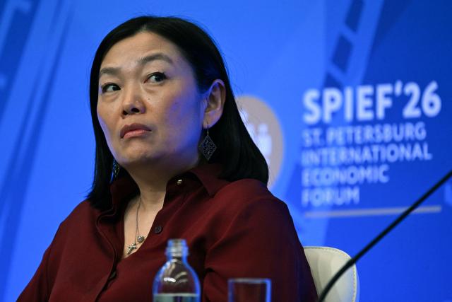 Russia's largest online retailer Wildberries CEO Tatyana Kim attends the St. Petersburg International Economic Forum (SPIEF) in Saint Petersburg on June 5, 2026. (Photo by Olga MALTSEVA / AFP)
