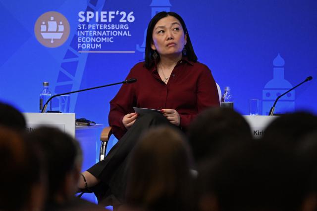 Russia's largest online retailer Wildberries CEO Tatyana Kim attends the St. Petersburg International Economic Forum (SPIEF) in Saint Petersburg on June 5, 2026. (Photo by Olga MALTSEVA / AFP)