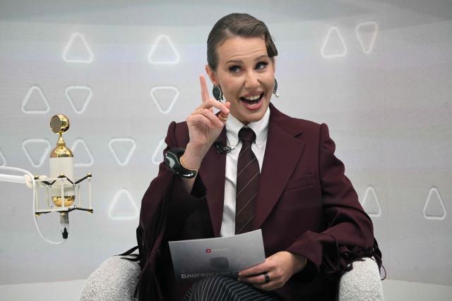 Journalist and socialite Ksenia Sobchak attends the St. Petersburg International Economic Forum (SPIEF) in Saint Petersburg on June 5, 2026. (Photo by Olga MALTSEVA / AFP)