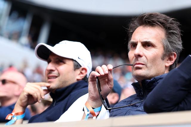 Vivendi Chairman of the Supervisory Board, Yannick Bollore watches Germany's Alexander Zverev playing against Czech Republic's Jakub Mensik during their men's semi final singles match on day 13 of the French Open tennis tournament on Court Philippe-Chatrier at the Roland-Garros Complex in Paris on June 5, 2026. (Photo by ALAIN JOCARD / AFP)
