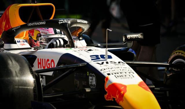 Racing Bulls' New Zealand driver Liam Lawson leaves the garage to take part in the second practice session at the Monaco street circuit in Monaco, ahead of the Monaco Formula 1 Grand Prix, on June 5, 2026. (Photo by Andrej ISAKOVIC / AFP)