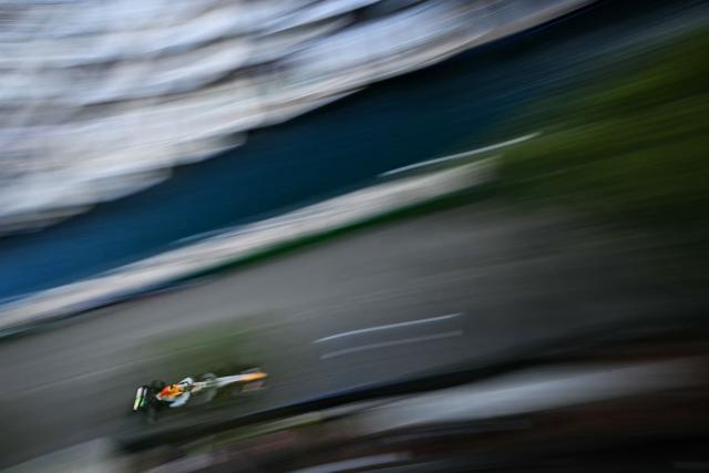 Racing Bulls' British driver Arvid Lindblad takes part in the second practice session at the Monaco street circuit in Monaco, ahead of the Monaco Formula 1 Grand Prix, on June 5, 2026. (Photo by Gabriel BOUYS / AFP)
