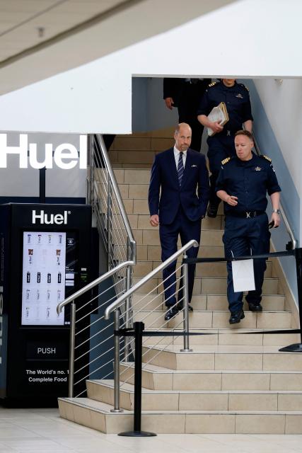 Britain's Prince William, Prince of Wales,  arrives to meet with service personnel at a LGBTQ+ stand in celebration of pride month at HM Naval Base Clyde on June 2, 2026 in Faslane, Scotland. Prince Wlliam, Prince of Wales, of Wales, Commodore-in-Chief of the Submarine Service, visited HM Naval Base Clyde (also known as Faslane) to mark the 125th anniversary of the Royal Navy's Submarine Service. (Photo by Jeff J Mitchell / POOL / AFP)
