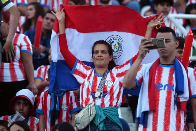 Fans of Paraguay wait for the start of the international friendly football match between Paraguay and Nicaragua at the Defensores del Chaco Stadium in Asuncion on June 5, 2026. (Photo by DANIEL DUARTE / AFP)