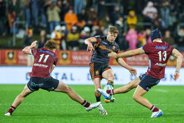 Chiefs' Damian McKenzie during the Super Rugby Qualifying Final match between the Chiefs and Queensland Reds at FMG Stadium in Hamilton on June 6, 2026. (Photo by DJ MILLS / AFP)