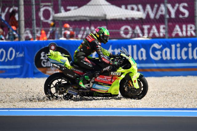Team Pertamina Enduro VR46 Racing Team's Franco Morbidelli drives off the race track during the Free Practice 2 session at the Balaton Park Circuit in Balatonfokajar, Hungary, on June 6, 2026, ahead of the Hungarian Motorcycle MotoGP Grand Prix. (Photo by Ferenc ISZA / AFP)