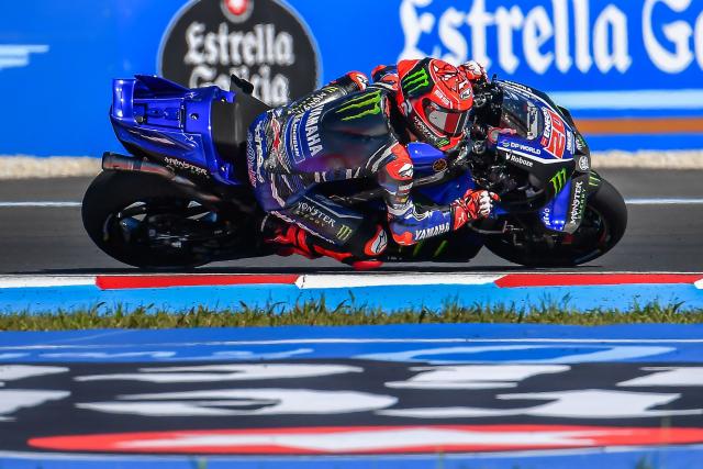 Team Monster Energy Yamaha MotoGP's Fabio Quartararo drives during the Qualifying session at the Balaton Park Circuit in Balatonfokajar, Hungary, on June 6, 2026, ahead of the Hungarian Motorcycle MotoGP Grand Prix. (Photo by FERENC ISZA / AFP)