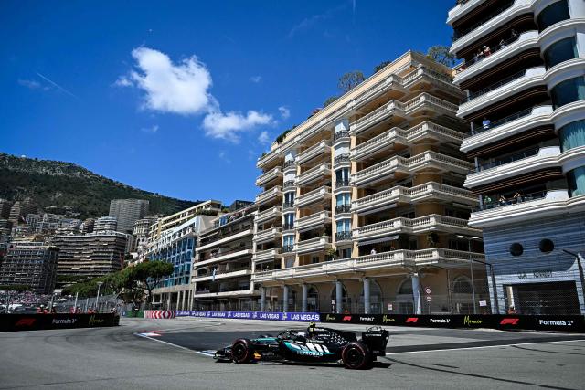 Mercedes' Italian driver Kimi Antonelli takes part in the third practice session at the Monaco street circuit in Monaco, ahead of the Monaco Formula 1 Grand Prix, on June 6, 2026. (Photo by Gabriel BOUYS / AFP)