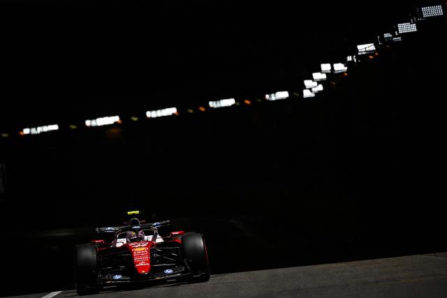 Ferrari's British driver Lewis Hamilton takes part in the third practice session at the Monaco street circuit in Monaco, ahead of the Monaco Formula 1 Grand Prix, on June 6, 2026. (Photo by Gabriel BOUYS / AFP)