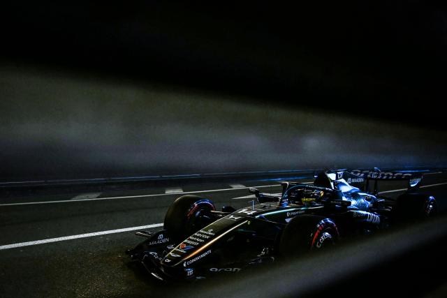 Aston Martin's Spanish driver Fernando Alonso takes part in the third practice session at the Monaco street circuit in Monaco, ahead of the Monaco Formula 1 Grand Prix, on June 6, 2026. (Photo by Gabriel BOUYS / AFP)
