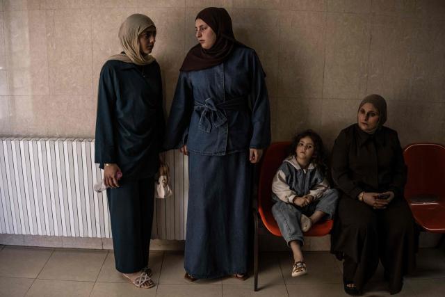 Family members mourn the death of seven-month-old Sam Fahd Abou Haikal, at the Al-Ahli hospital in Hebron, in the occupied West Bank on June 6, 2026. The Palestinian health ministry said Israeli gunfire killed an infant and wounded his parents on June 5 in the occupied West Bank. Sam Fahd Abou Haikal died and his parents were lightly injured "after the occupation forces opened fire on them on June 5 evening" in the south of the city of Hebron, the ministry said. (Photo by JOHN WESSELS / AFP)