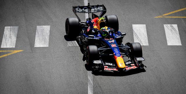 Red Bull Racing's French driver Isaac Hadjar takes part in the third practice session at the Monaco street circuit in Monaco, ahead of the Monaco Formula 1 Grand Prix, on June 6, 2026. (Photo by Andrej ISAKOVIC / AFP)