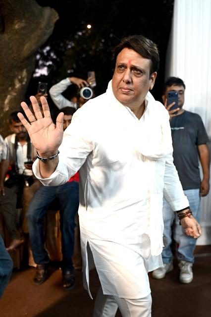Bollywood actor Govinda arrives to offer funeral prayers for film producer Pahlaj Nihalani in Mumbai on June 6, 2026. (Photo by SUJIT JAISWAL / AFP)
