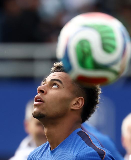 France's forward #20 Desire Doue takes part in a training session at the French Football Federation's (FFF) training ground in Clairefontaine-en-Yvelines, southwest of Paris on June 6, 2026, as part of the team's preparation for upcoming 2026 FIFA World Cup football tournament. (Photo by FRANCK FIFE / AFP)
