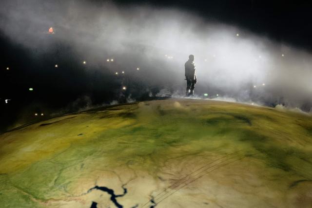 US rapper Ye performs on stage at the GelreDome venue in Arnhem, eastern Netherlands on June 6, 2026. Ye, formarly known as Kanye West, has sparked controversy with statements and songs glorifying Adolf Hitler as well as antisemitic diatribes, which he blamed on his bipolar disorder. The scandal has led to the cancellation of a string of concerts. (Photo by Ramon VAN FLYMEN / ANP / AFP) / Netherlands OUT