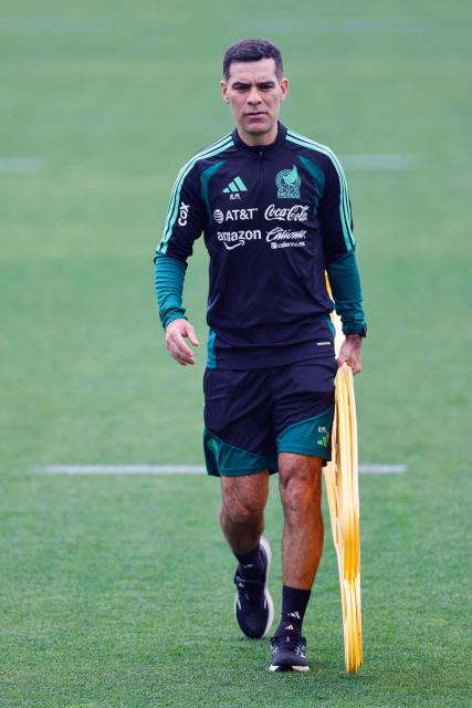 Mexico's assistant coach Rafael Marquez walks on the pitch during a training session ahead of the FIFA 2026 World Cup at Centro de Alto Rendimiento in Mexico City on June 6, 2026. (Photo by Rodrigo Oropeza / AFP)