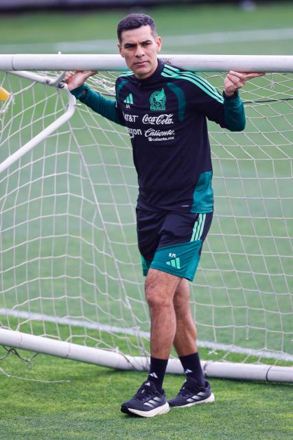 Mexico's assistant coach Rafael Marquez walks on the pitch during a training session ahead of the FIFA 2026 World Cup at Centro de Alto Rendimiento in Mexico City on June 6, 2026. (Photo by Rodrigo Oropeza / AFP)
