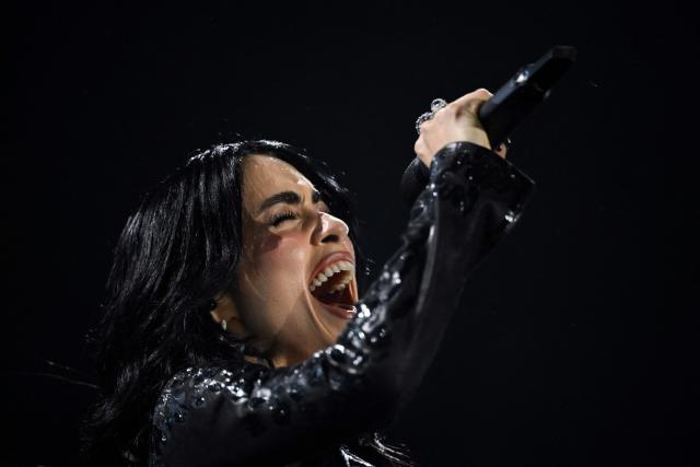 Argentine singer Lali Esposito performs on stage during a concert as part of her Lali Tour 2025/26 at the Mas Monumental Stadium in Buenos Aires on June 6, 2026. (Photo by Luis ROBAYO / AFP)
