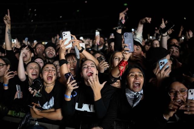 Fans of Argentine singer Lali Esposito attend her concert as part of her Lali Tour 2025/26 at the Mas Monumental Stadium in Buenos Aires on June 6, 2026. (Photo by Luis ROBAYO / AFP)