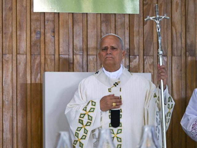 Pope Leo XIV leads the Holy Mass in the Plaza de Cibeles in Madrid on June 7, 2026. Pope Leo XIV is visiting Spain June 6-12 with stops in Madrid, Barcelona, and the Canary Islands, where he will meet with migrants and organisations dedicated to helping them. (Photo by Javier SORIANO / AFP)