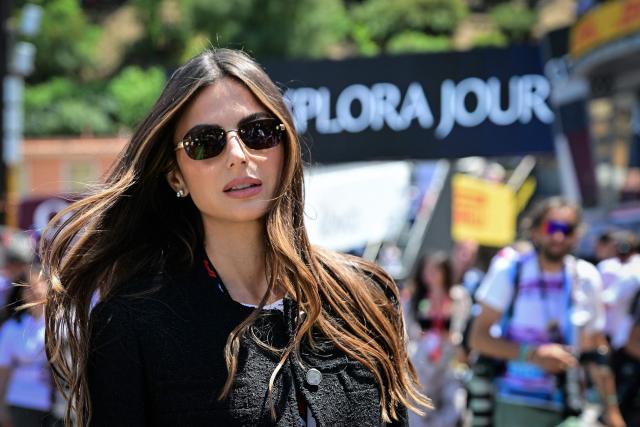 Red Bull Racing's Dutch driver Max Verstappen's partner Kelly Piquet poses for pictures upon arrival in the paddock ahead of the Monaco Formula 1 Grand Prix at the Monaco street circuit in Monaco, ahead of the, on June 7, 2026. (Photo by Andrej ISAKOVIC / AFP)