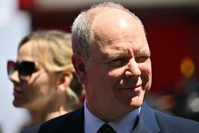 Prince Albert II of Monaco reacts as he arrives to attend the Monaco Formula 1 Grand Prix at the Monaco street circuit in Monaco, ahead of the, on June 7, 2026. (Photo by Andrej ISAKOVIC / AFP)