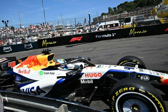 Racing Bulls' British driver Arvid Lindblad competes during Monaco Formula 1 Grand Prix at the Monaco street circuit in Monaco, ahead of the, on June 7, 2026. (Photo by Gabriel BOUYS / AFP)