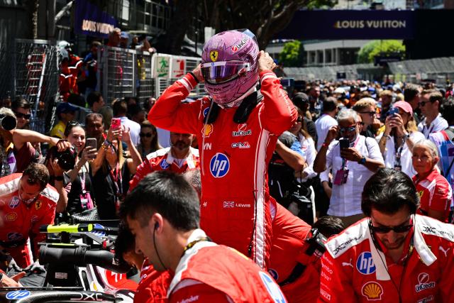 Ferrari's British driver Lewis Hamilton gets ready prior to compete in the Monaco Formula 1 Grand Prix at the Monaco street circuit in Monaco, ahead of the, on June 7, 2026. (Photo by Andrej ISAKOVIC / AFP)
