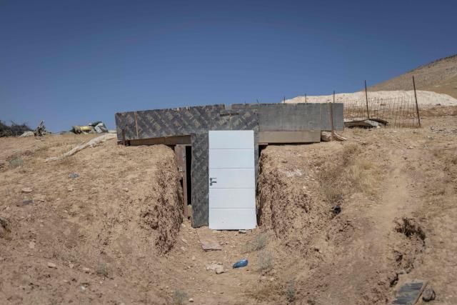 This photograph shows a makeshift house built underground at the Bedouin community of Tel Arad, that is being self demolished ahead of a date that was given to the residents by Israeli authorities in Negev desert, in southern Israel on June 7, 2026. (Photo by Ilia YEFIMOVICH / AFP)