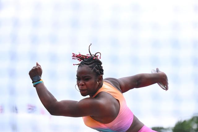 Cuba's Silinda Morales competes in the Women's Discus Throw event of the IAAF Stockholm Diamond League athletics meeting in Stockholm, Sweden, on June 7, 2026. (Photo by Jonathan Nackstrand / AFP)