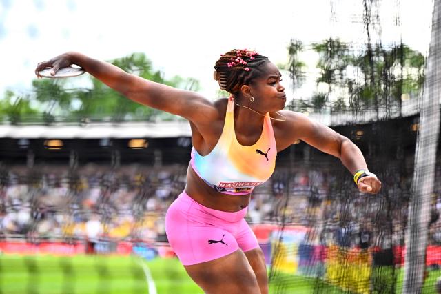 Cuba's Silinda Morales competes in the Women's Discus Throw event of the IAAF Stockholm Diamond League athletics meeting in Stockholm, Sweden, on June 7, 2026. (Photo by Christine Olsson/TT / TT NEWS AGENCY / AFP) / Sweden OUT
