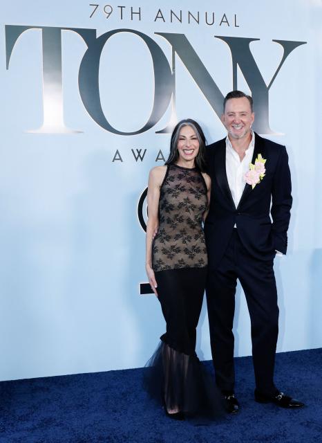 (L-R) US TV personalities Stacy London and Clinton Kelly attend the 79th Annual Tony Awards at Radio City Music Hall in New York on June 7, 2026. (Photo by kena betancur / AFP)