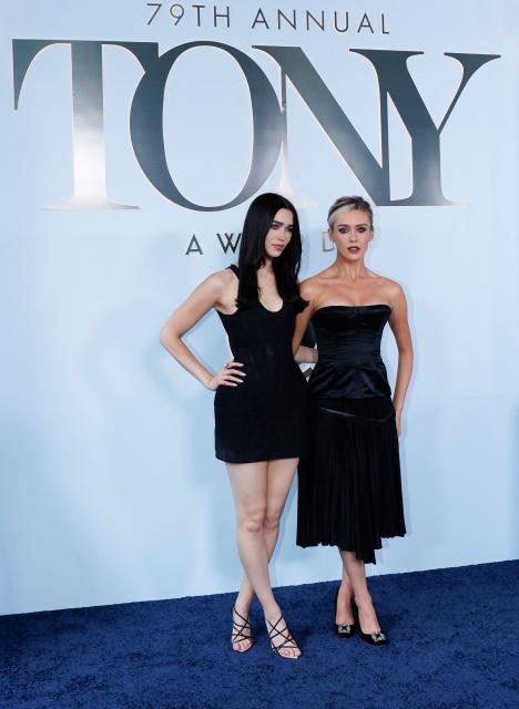 Internet personalities Brooke Blewitt (L) and Jess Qualter (R) attend the 79th Annual Tony Awards at Radio City Music Hall in New York on June 7, 2026. (Photo by kena betancur / AFP)
