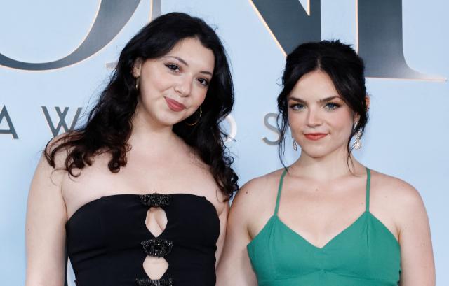 US actress Ella Olivia Stiller (R) and guest attend the 79th Annual Tony Awards at Radio City Music Hall in New York on June 7, 2026. (Photo by kena betancur / AFP)