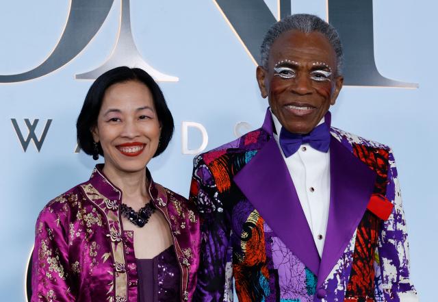 US actor Andre De Shields (R) and guest attend the 79th Annual Tony Awards at Radio City Music Hall in New York on June 7, 2026. (Photo by kena betancur / AFP)
