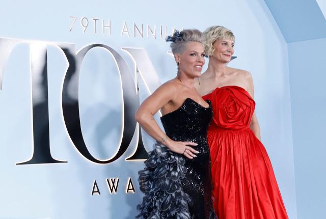 US singer-songwriter Pink (L) and US actress Kerri Kenney-Silver attend the 79th Annual Tony Awards at Radio City Music Hall in New York on June 7, 2026. (Photo by kena betancur / AFP)