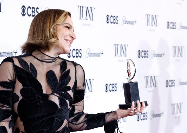 US actress Shoshana Bean poses in the press room with the Best Performance by an Actress in a Featured Role in a Musical award for "The Lost Boys" during the 79th Annual Tony Awards at Radio City Music Hall in New York on June 7, 2026. . (Photo by kena betancur / AFP)