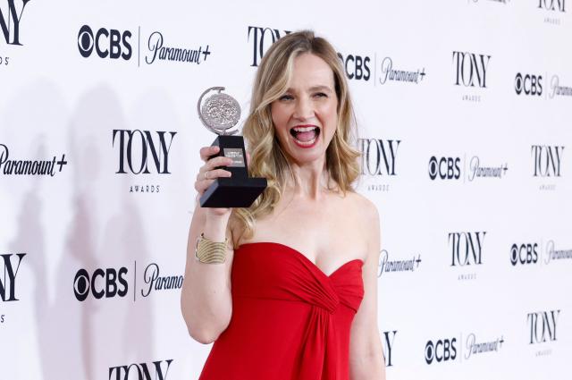 US playwright Bess Wohl poses in the press room with the Best Play award for "Liberation" during the 79th Annual Tony Awards at Radio City Music Hall in New York on June 7, 2026. (Photo by kena betancur / AFP)