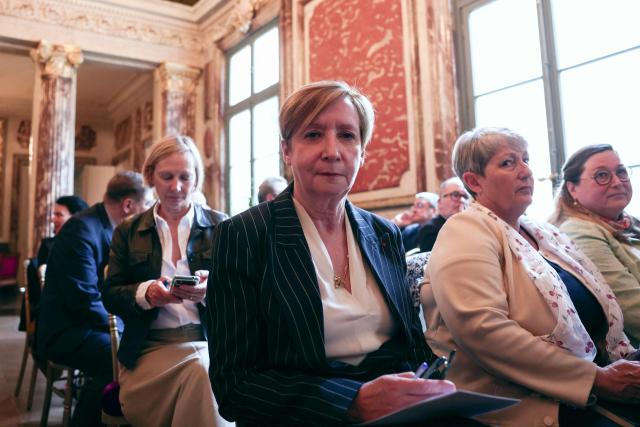 Paris' prosecutor Marie-Suzanne Le Queau (C) waits for the arrival of France's Justice Minister ahead of a working meeting with France's public prosecutors general to ask them for a review of complaints involving child victims in the wake of the Lyhanna case, while feminist and child protection groups called for demonstrations in front of courthouses at the Ministry of Justice in Paris, on June 8, 2026. Darmanin will tell them that they have until July 14, 2026 “to review all the complaints involving children,” around 70,000 in total, as the minister already announced on June 7, 2026 on LCI. (Photo by Behrouz MEHRI / POOL / AFP)
