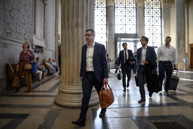 Former mayor of Saint-Etienne Gael Perdriau arrives to attend his appeal trial in the sextape blackmail case at the Lyon Court of Appeal on June 8, 2026. The former mayor of Saint-Étienne, Gaël Perdriau, is retried on appeal starting June 8, 2026, six months after being found "fully guilty" and sentenced to a prison term for blackmail involving a sextape of his first deputy. (Photo by JEFF PACHOUD / AFP)