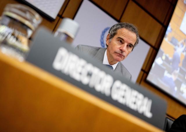 Director General of the International Atomic Energy Agency (IAEA) Rafael Grossi attends a Board of Governor’s Meeting at the agency's headquarters in Vienna, Austria on June 8, 2026. (Photo by Joe Klamar / AFP)