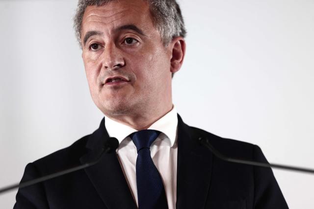 France's Justice Minister Gerald Darmanin addresses media during a press conference following a working meeting with France's public prosecutors general to ask them for a review of complaints involving child victims in the wake of the Lyhanna case, while feminist and child protection groups called for demonstrations in front of courthouses at the Ministry of Justice in Paris, on June 8, 2026. Darmanin called for "all-hands mobilization" to "get to the truth about what went wrong in the Lyhanna case". (Photo by Behrouz MEHRI / AFP)