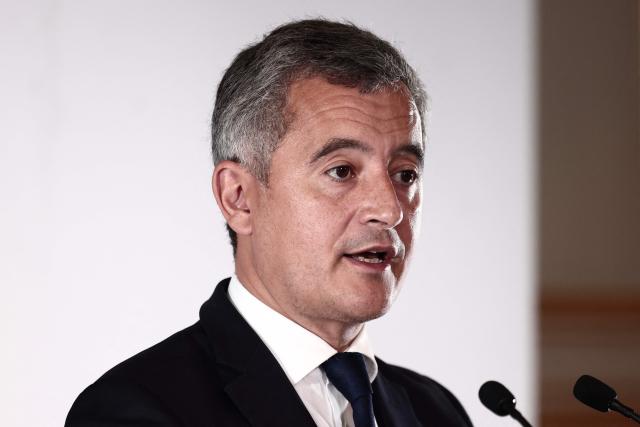 France's Justice Minister Gerald Darmanin addresses media during a press conference following a working meeting with France's public prosecutors general to ask them for a review of complaints involving child victims in the wake of the Lyhanna case, while feminist and child protection groups called for demonstrations in front of courthouses at the Ministry of Justice in Paris, on June 8, 2026. Darmanin called for "all-hands mobilization" to "get to the truth about what went wrong in the Lyhanna case". (Photo by Behrouz MEHRI / AFP)