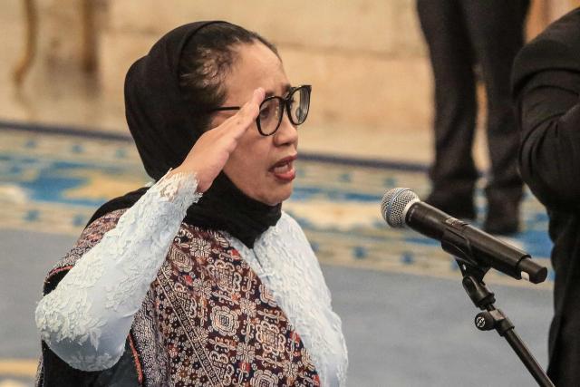Newly appointed head of the National Nutrition Agency Nanik Deyang attends her inauguration ceremony at the Presidential Palace in Jakarta on June 8, 2026. (Photo by AFP)