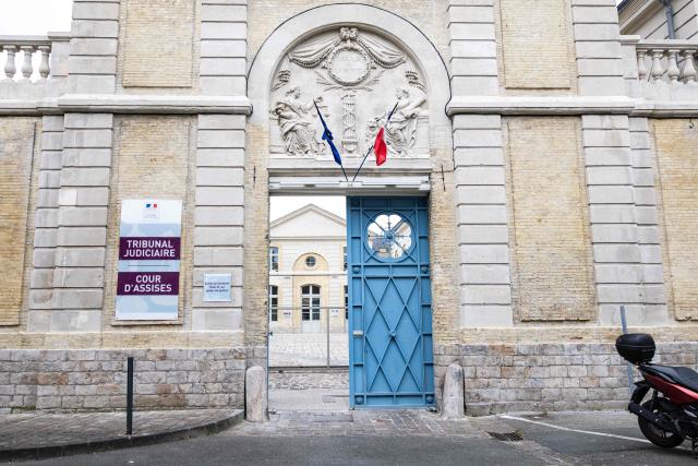 This photograph shows the entrance of the Saint-Omer Judicial Court before the trial of Jerome P., charged with rape and violence in a context of coercive control and polygamy, in Saint-Omer, northern France, on June 8, 2026. The trial of a man accused of ruling his home with terror for two decades, where he lived with three women and their children, opened on June 8, 2026, in the Pas-de-Calais. The defendant denies any violence but acknowledges a “bizarre” family dynamic. (Photo by Sameer Al-DOUMY / AFP)